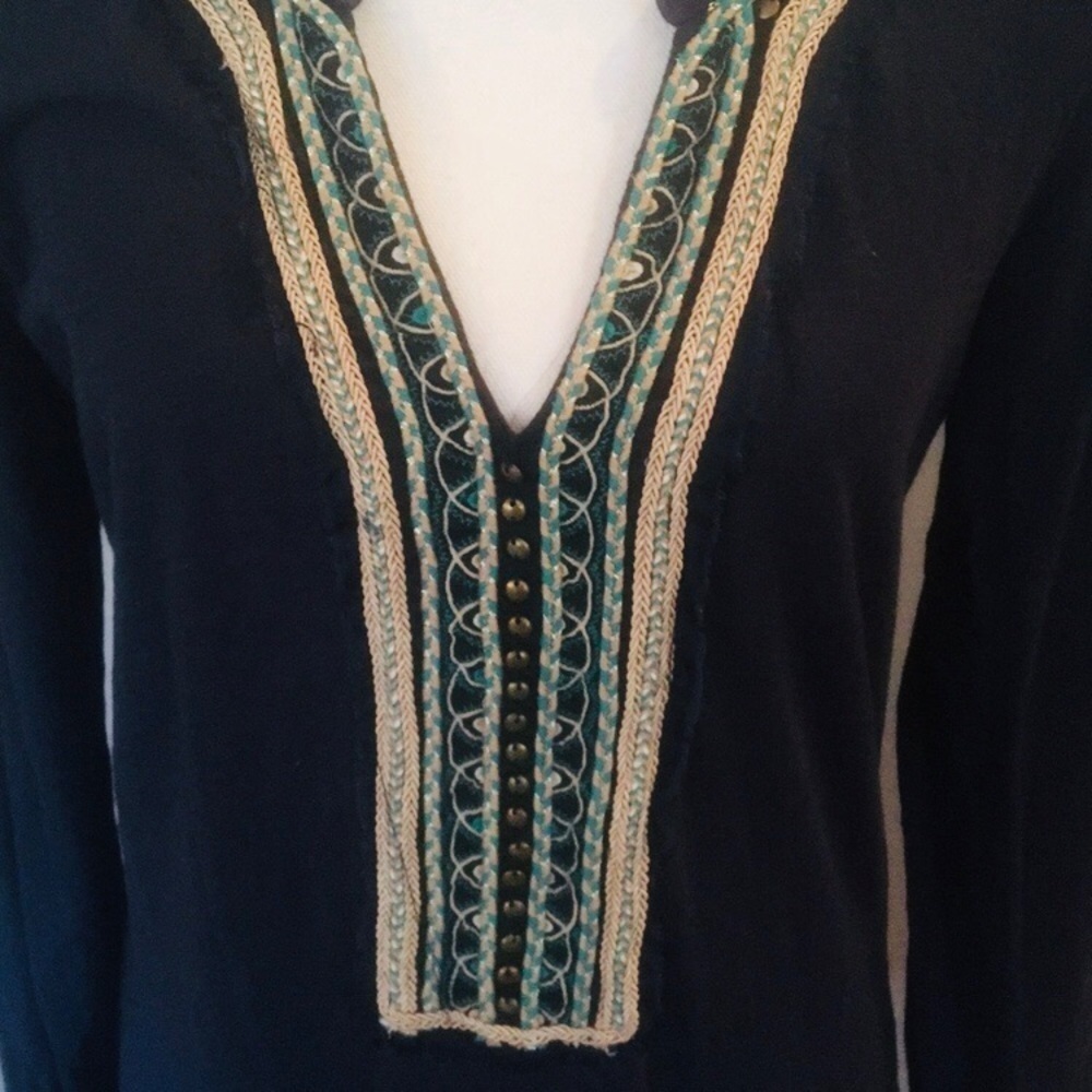 LUCKY BRAND Navy Embellished Knit Tunic - Picture 3 of 8
